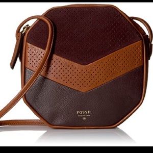 Authentic Vintage Fossil Jules Octagon Leather Crossbody